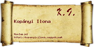 Kopányi Ilona névjegykártya