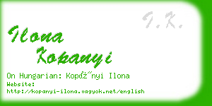 ilona kopanyi business card